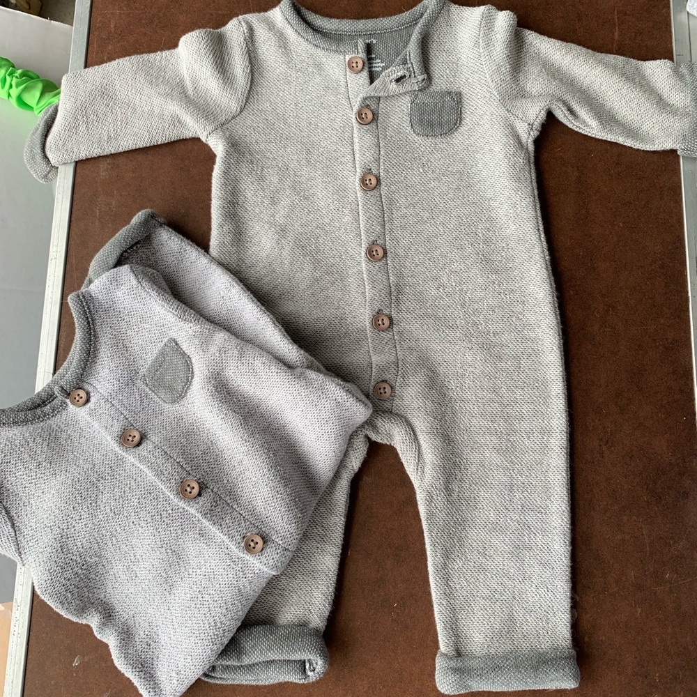 Set of two gray onesies
